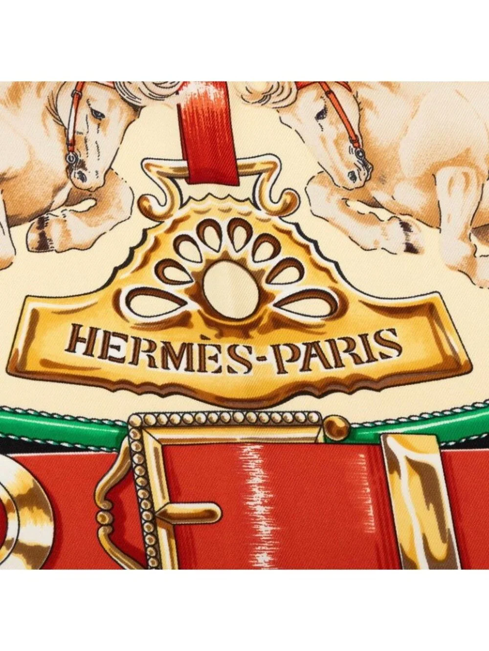 Hermes Carre 90 Chevaux de Trait Scarf Yellow Multicolor Silk
